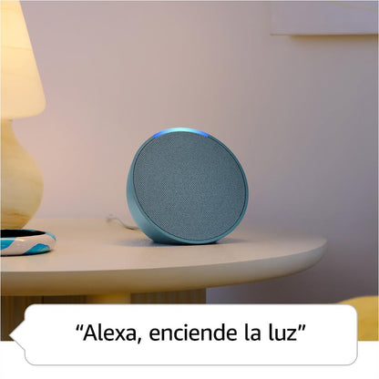 Amazon Echo Pop (modelo más reciente): nuestra bocina más pequeña que se adapta a cualquier habitación (negro), con el Acceso Anticipado de Alexa+