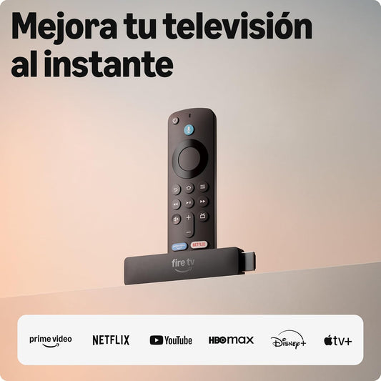 Amazon Fire TV Stick HD (modelo más reciente): Control remoto por voz Alexa que recibe alimentación a través de la televisión y se configura fácilmente