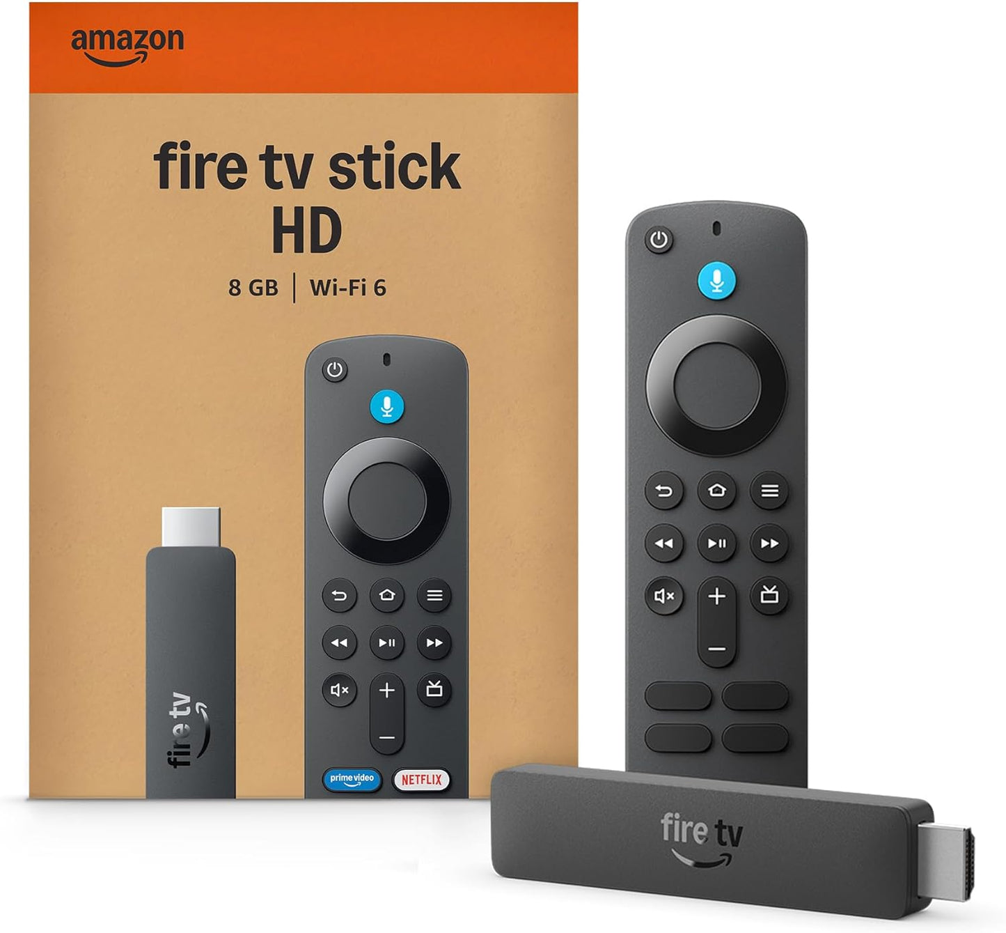 Amazon Fire TV Stick HD (modelo más reciente): Control remoto por voz Alexa que recibe alimentación a través de la televisión y se configura fácilmente