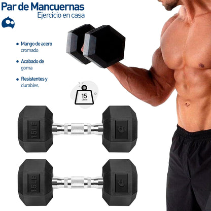 Bluelander Kit de Mancuernas, Juego de Pesas Para Ejercicio En Casa, Kit de Pesas para Ejercicio, Cubierta de Caucho, Mango de Acero Moleteado, Mancuernas 5,10,15, 20, 25 Lbs